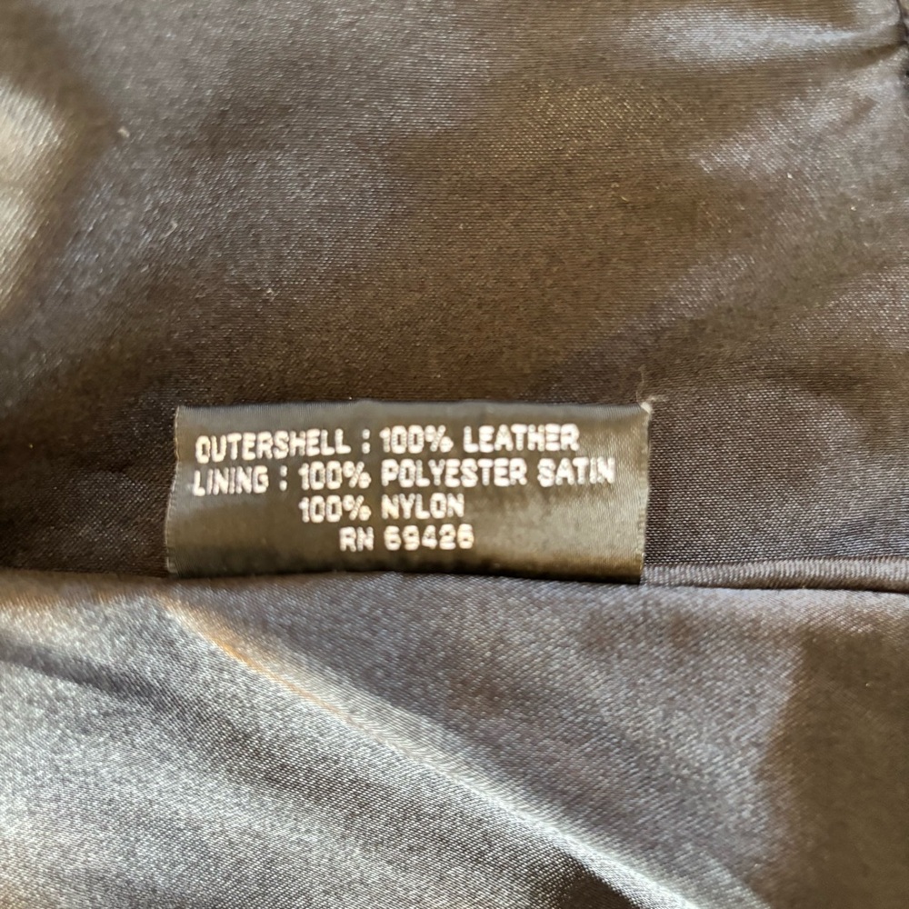 Wilson Leather Jacket Black Button Up Large - Picture 12 of 13
